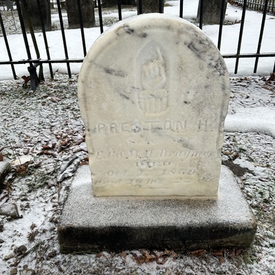 Preston Braymer died in 1869 at 10 months.  His stone needed to be cleaned and reset