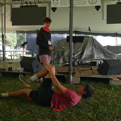 CVFJ using skits to teach campers Bible lessons part 2