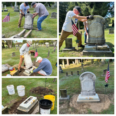 John Davison was a Civil War Soldier.  His monument was repaired in the Summer of 2025