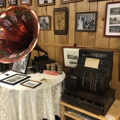 A Gramaphone and Vintage Cash Register