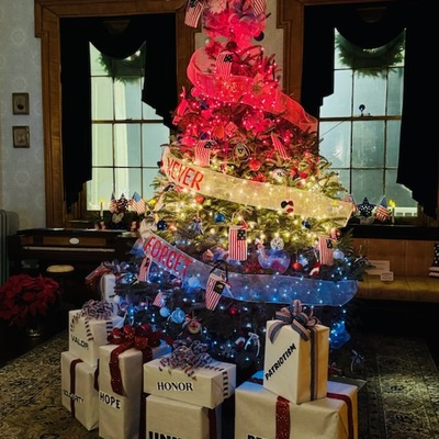 Upstairs Bedroom decorated for Trees of Christmas 2024