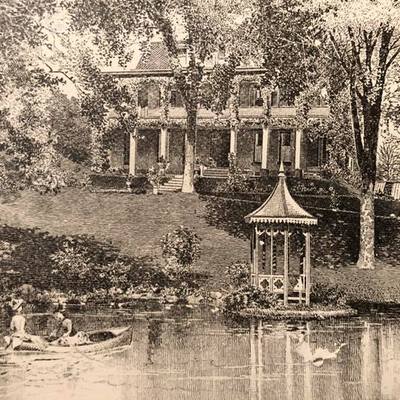 Baldwin-Reynolds House Museum circa late 19th century with gazebo