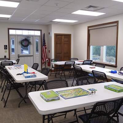 One of our family game nights held in the community room