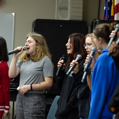 Each month, our students come together to lift their voices and hearts in Worship Chapel.