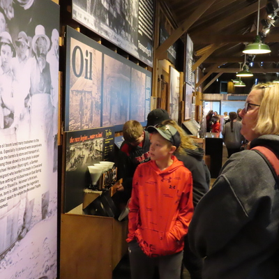 Students learn the history of the original Oil Boom.