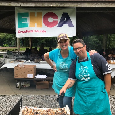 EHCA staff get everything ready for the Crawford County Options picnic