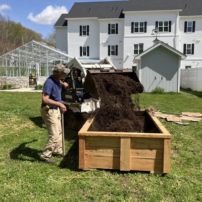 New raised bed garden going in behind Adams Place