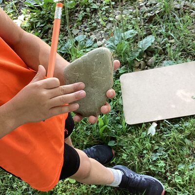 A rock we found on our nature scavenger hunt.