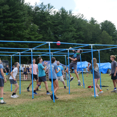 Campers enjoying free-time at 9 square at CVFJ