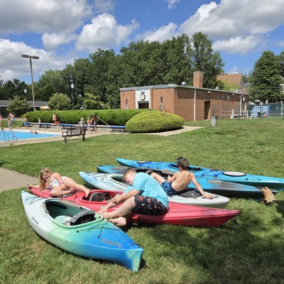 Outdoor Safety Day - playing kayak twister to learn parts of a kayak - 8/3/26