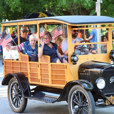 The lead vehicle of the America's 250th Crawford County Parade.