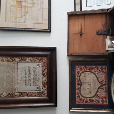 Items from the Daniel Saeger exhibit (who our town is named for)