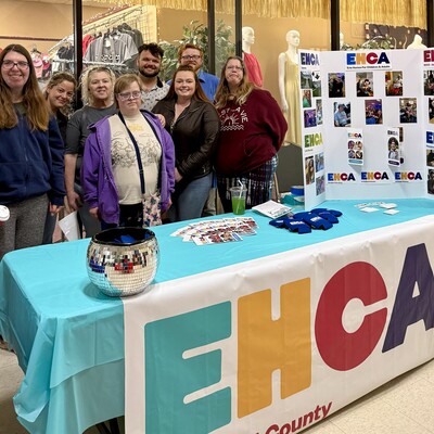 All set up at the CHAPS Mental Health & Awareness Fair at the Downtown Mall