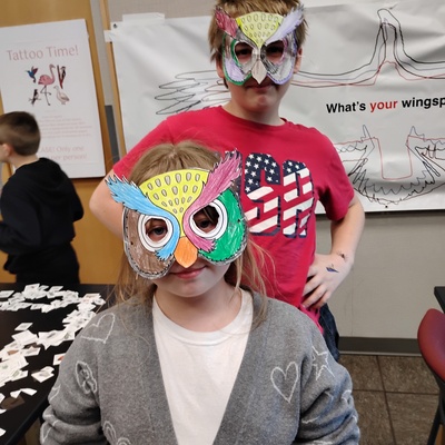 making bird masks at Nurture the Nature Lover