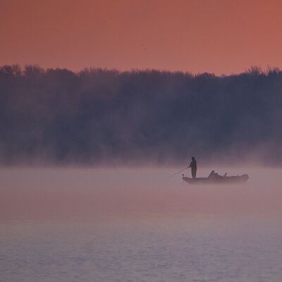 Early morning fishing expedition during the annual PLA Crappie Tournament.