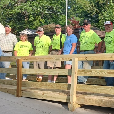 Ramps of Hope volunteers at the end of a warm construction day.
