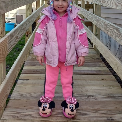 This little girl, age 2 ½, has cerebral palsy.  This was her Ramp of Hope day.