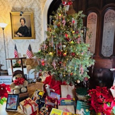 The Back Parlor decorated for Trees of Christmas 2024
